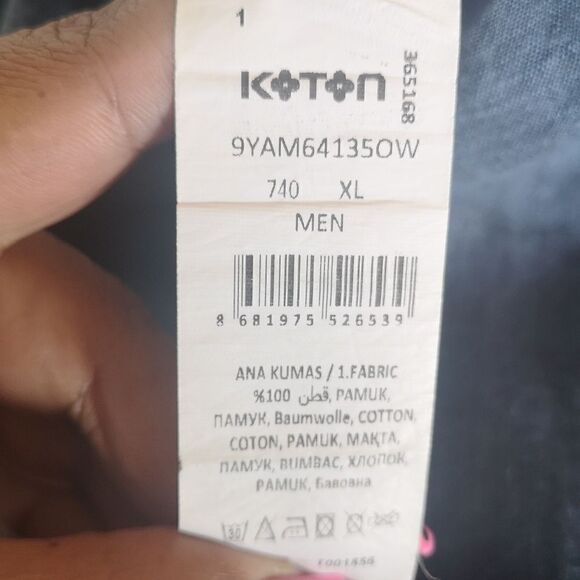 Koton Men Slim Fit Button Down Casual Shirt XL Blue - Picture 9 of 16